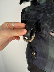 EXTREMELY RARE EARLY 2000'S ALPINE PLAID CROSS PATCH MOTO BACKPACK