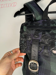EXTREMELY RARE EARLY 2000'S ALPINE PLAID CROSS PATCH MOTO BACKPACK