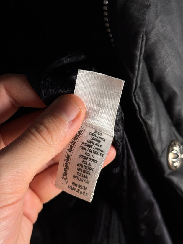 ULTIMATE GRAIL EARLY 2000's MINK COLLAR WAXED COTTON UTILITY JACKET