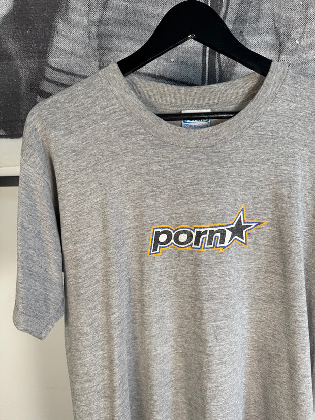 ICONIC PORN STAR SKATEBOARDS 90s GREY / YELLOW LOGO SHIRT