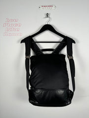 EXTREMELY RARE EARLY 2000'S BLACK WAXED COTTON CROSS PATCH MOTO BACKPACK