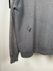 UNBELIEVABLE 80s PERFECTLY THRASHED & FADED "SOUTH SIDE" GOTHIC EMBROIDERY HOODIE