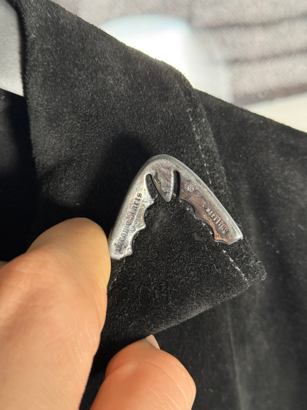 ULTIMATE CHROME GRAIL 1991 SUEDE .925 SILVER CUFF WESTERN FLEUR JACKET