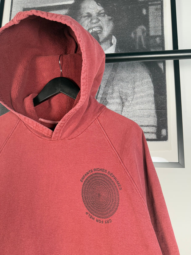 RARE SPRING/SUMMER 2020 MAROON OVER-DYED “CRY FOR HELP” MEGA OVERSIZED HOODIE