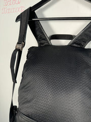 EXTREMELY RARE EARLY 2000'S BLACK WAXED COTTON CROSS PATCH MOTO BACKPACK