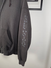 35+ YEAR OLD PERFECTLY FADED & OVERSIZED HARLEY DAVIDSON ULTRA-SOFT LOGO ZIPUP
