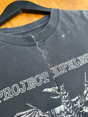 UNBELIEVABLE 2002 DENTAL FLOSS REPAIRED SWEDISH HARDCORE PUNK "PROJECT HOPELESS" SHIRT