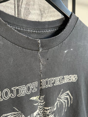 UNBELIEVABLE 2002 DENTAL FLOSS REPAIRED SWEDISH HARDCORE PUNK "PROJECT HOPELESS" SHIRT