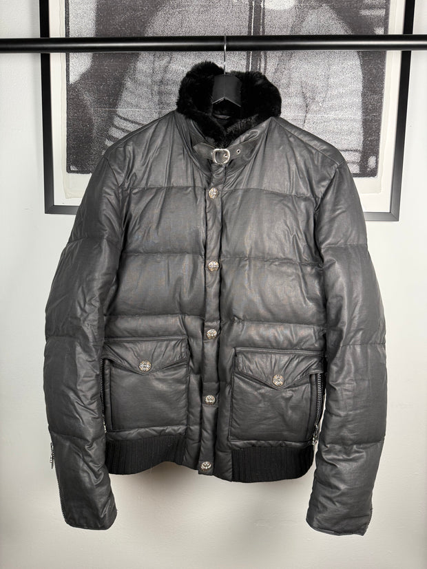 ULTIMATE GRAIL EARLY 2000's MINK COLLAR WAXED COTTON UTILITY JACKET