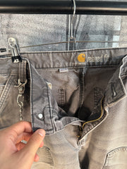 PERFECTLY FADED & WHISKERED CHROME HEARTS STYLE CARHARTT DOUBLE KNEE CARPENTER PANTS