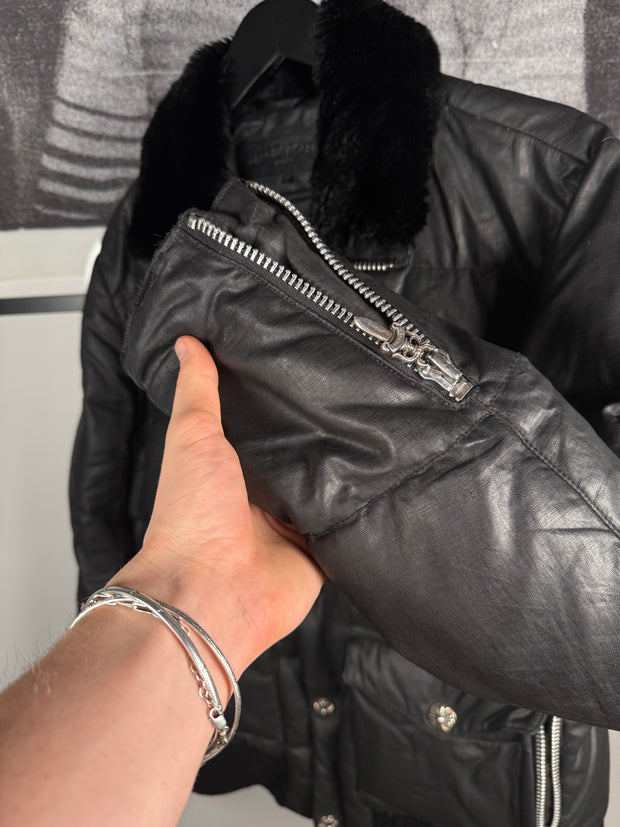 ULTIMATE GRAIL EARLY 2000's MINK COLLAR WAXED COTTON UTILITY JACKET