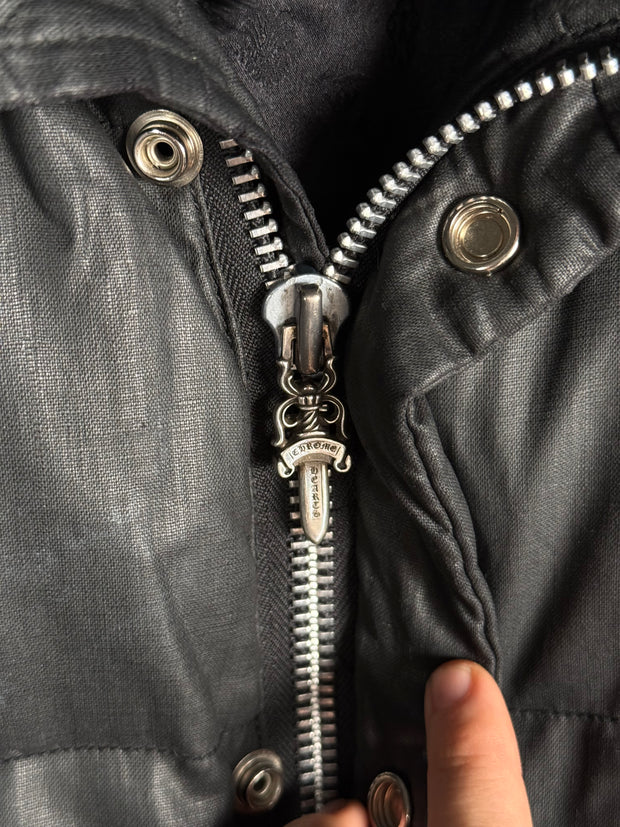 ULTIMATE GRAIL EARLY 2000's MINK COLLAR WAXED COTTON UTILITY JACKET