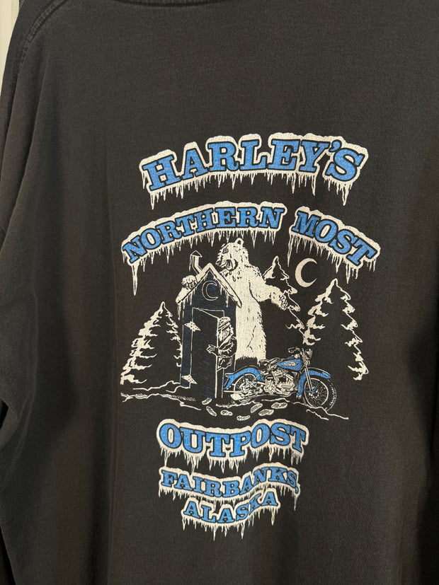 ICONIC CYBER ICE FLAME / EVIL POLAR BEAR HARLEY DAVIDSON ALASKA LONG SLEEVE