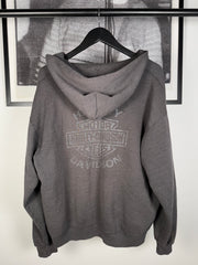 35+ YEAR OLD PERFECTLY FADED & OVERSIZED HARLEY DAVIDSON ULTRA-SOFT LOGO ZIPUP