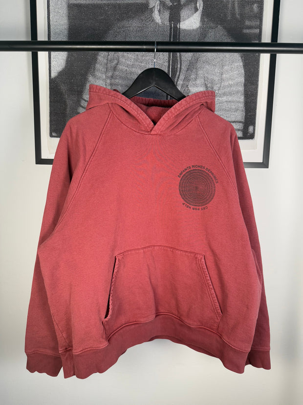 RARE SPRING/SUMMER 2020 MAROON OVER-DYED “CRY FOR HELP” MEGA OVERSIZED HOODIE