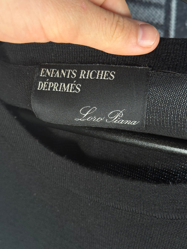 EXTREMELY RARE LORO PIANA SPRING/SUMMER 2021 “ARMCHAIR SCHOLAR” PERFECT-FIT CASHMERE KNIT SWEATER