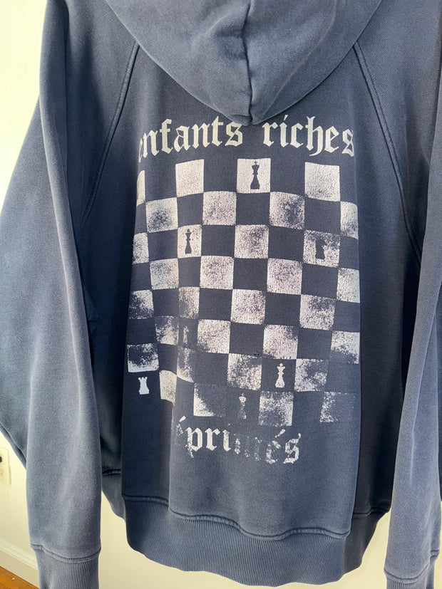 ICONIC RARE AUTOMNE/HIVER 2019 THRASHED "CHESSBOARD LOGO HOODIE"