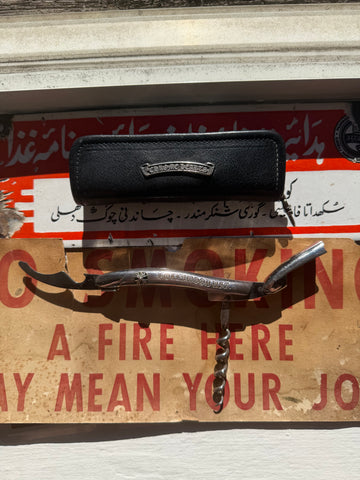 HOLIDAY 2018 VVIP RELEASE FULL .925 SILVER SOMMELIER CORKSCREW w/ COWHIDE DAGGER ZIP CARRYING CASE