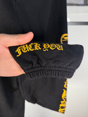 ICONIC EVERYDAY VOLT COLORWAY LOGO "FUCK YOU" SWEATPANTS IN BLACK & YELLOW