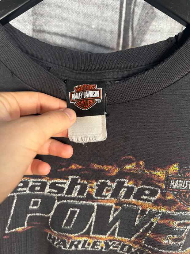 90'S THRASHED & FADED "UNLEASH THE POWER" HARLEY DAVIDSON SHIRT