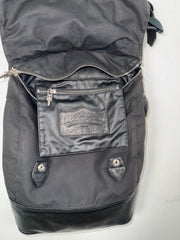 EXTREMELY RARE EARLY 2000'S BLACK WAXED COTTON CROSS PATCH MOTO BACKPACK