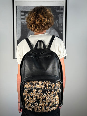 INSANE VIP SPECIAL ORDER 20+ CHEETAH FUR CROSS PATCH CALFSKIN 7TH GRADE BACKPACK w/ .925 SILVER DETAILING