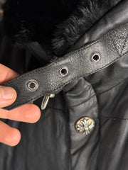 ULTIMATE GRAIL EARLY 2000's MINK COLLAR WAXED COTTON UTILITY JACKET
