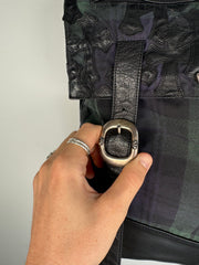 EXTREMELY RARE EARLY 2000'S ALPINE PLAID CROSS PATCH MOTO BACKPACK