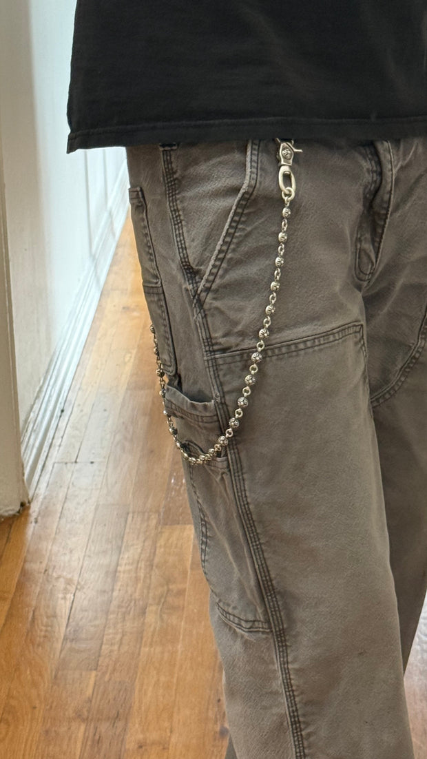 ULTIMATE GRAIL LONGEST SIZE 2022 VIP SPECIAL ORDER 26-LINK CROSS BALL WALLET CHAIN IN .925 SILVER