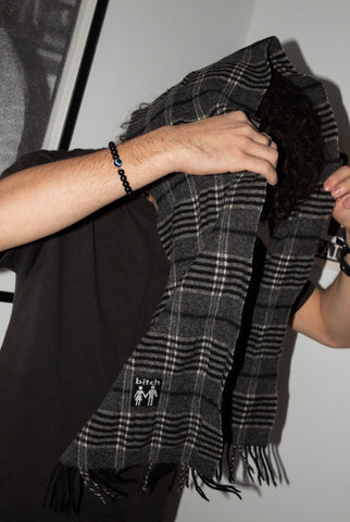 SICK 1996 BITCH SKATEBOARDS PLAID "SHOOTER" LOGO SCARF