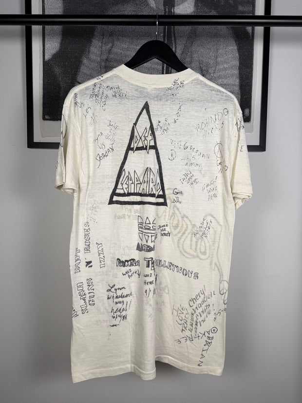 INSANE 80'S ANARCHY GROUPIE-OWNED 50+ SIGNATURE POISON ADIDAS DEF LEPPARD BAND TEE