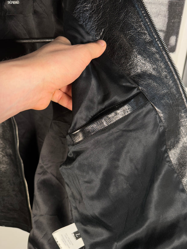 ULTIMATE GRAIL 2020 MADE-TO-ORDER EDITION NOIRE SILK LINED ERD ROSES JACKET EN CUIR
