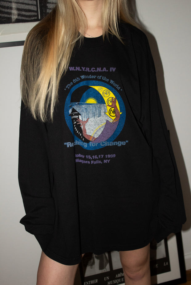 VINTAGE ERD-STYLE GRAIL: 90s NARCOTICS ANONYMOUS NA LOGO OVERSIZED LONG SLEEVE