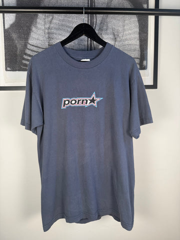 ICONIC RARE 90s PORN STAR SKATEBOARDS NAVY / RED LOGO SHIRT