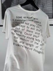 EXTREMELY RARE GRAIL SPRING/SUMMER 2021 “SOME REASONS WHY A CHRISTIAN WON’T DANCE” SHIRT