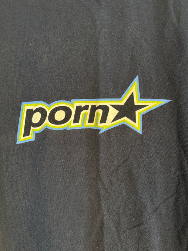 RARE ICONIC 90s PORN STAR SKATEBOARDS NAVY / GREEN LOGO SHIRT