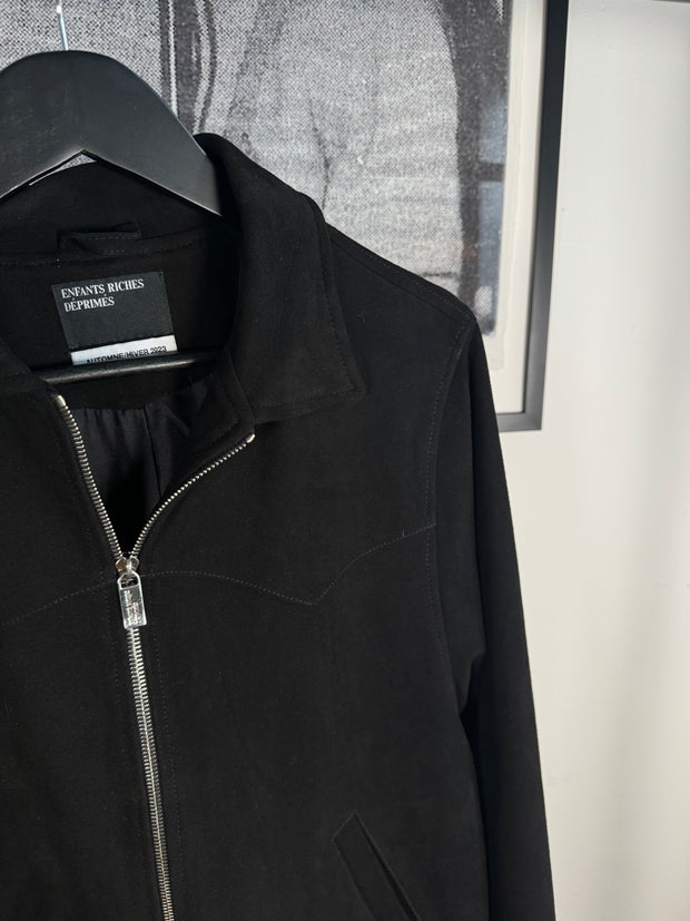 ICONIC FALL/WINTER 2023 SILK LINED LAMBSKIN SUEDE WESTERN JACKET