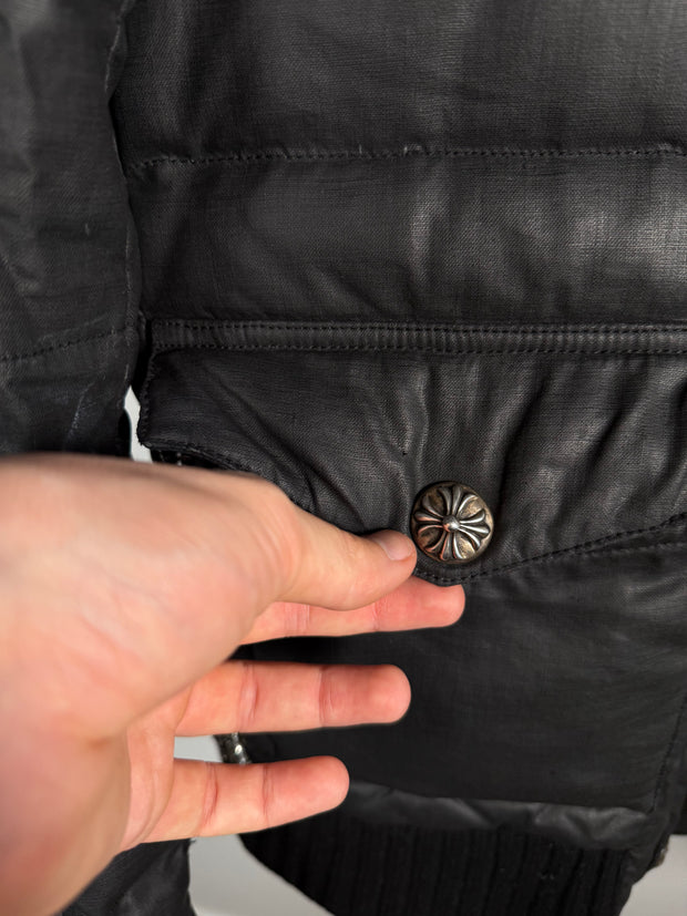 ULTIMATE GRAIL EARLY 2000's MINK COLLAR WAXED COTTON UTILITY JACKET