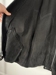 90's CHROME GRAIL SUEDE WESTERN FLEUR JACKET w/ .925 SILVER DOUBLE DAGGER ZIP