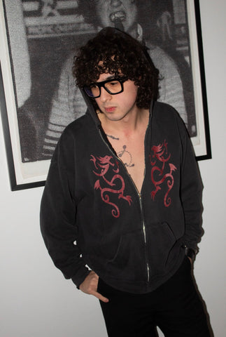 RARE COLLECTOR'S GRAIL 90's SICK OF IT ALL "DOUBLE DRAGON" BACK LOGO ZIP UP