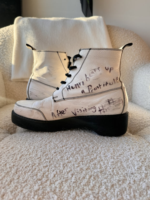 Spring/Summer 2018 “Henri’s Last Chance” Bottes En Cuir Hand-Drawn by Henri Alexander Levy