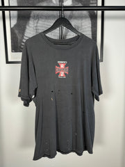90'S THRASHED GLITTER EFFECT ATLANTA WEST COAST CHOPPERS BOOTLEG "FOXWORTHY'S REDNECK CHOPPERS" SHIRT