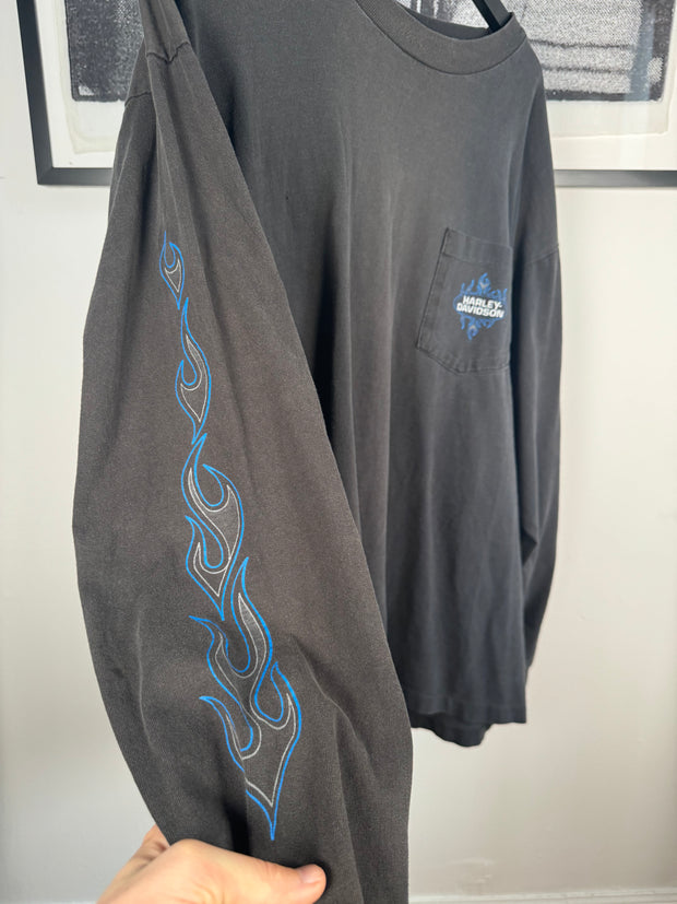 ICONIC CYBER ICE FLAME / EVIL POLAR BEAR HARLEY DAVIDSON ALASKA LONG SLEEVE