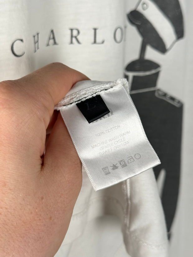 EXTREMELY RARE SPRING/SUMMER 2020 CANCELLED MISPRINT "79 RUE CHARLOT / DEPRIMIS" PARIS STORE OPENING SHIRT