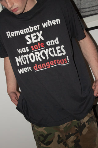 EVERYDAY IRONIC 80s/90s "SEX & MOTORCYCLES" FADED SHIRT