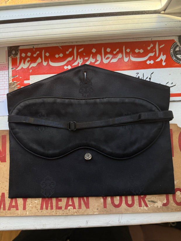 ULTIMATE GRAIL EARLY 2000'S "FUCK YOU" SLEEPING MASK IN .925 SILVER, SILK, & COWSKIN LEATHER w/ CARRYING CASE