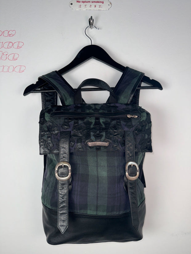 EXTREMELY RARE EARLY 2000'S ALPINE PLAID CROSS PATCH MOTO BACKPACK
