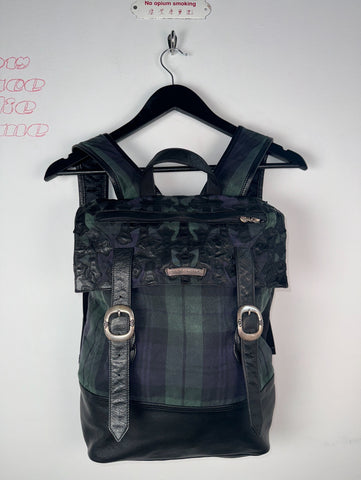 EXTREMELY RARE EARLY 2000'S ALPINE PLAID CROSS PATCH MOTO BACKPACK