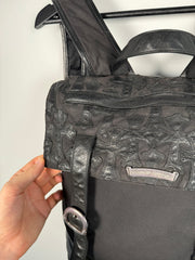 EXTREMELY RARE EARLY 2000'S BLACK WAXED COTTON CROSS PATCH MOTO BACKPACK
