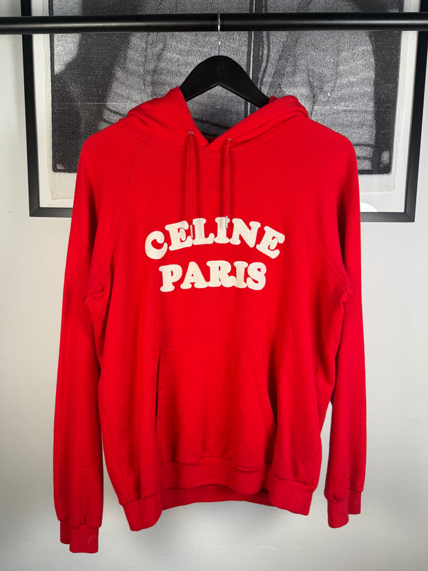RARE ICONIC FALL/WINTER 2020 CELINE PARIS CASHMERE BLEND LOGO HOODIE
